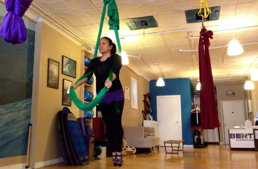 Aerial Pilates iron cross